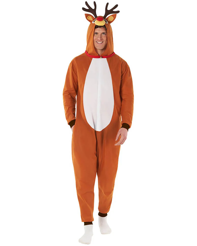 Red Nosed Reindeer Adult Onesie - Image 3