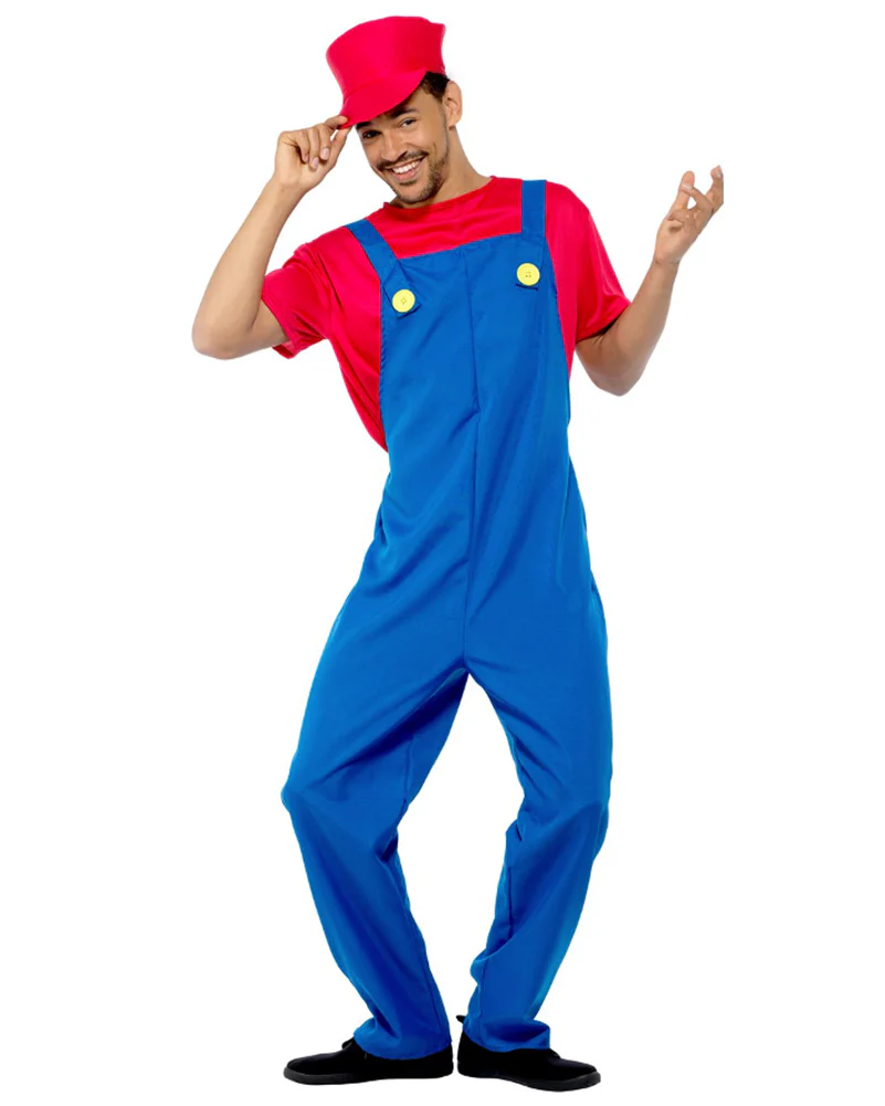 Red Plumber Guy Adult Costume