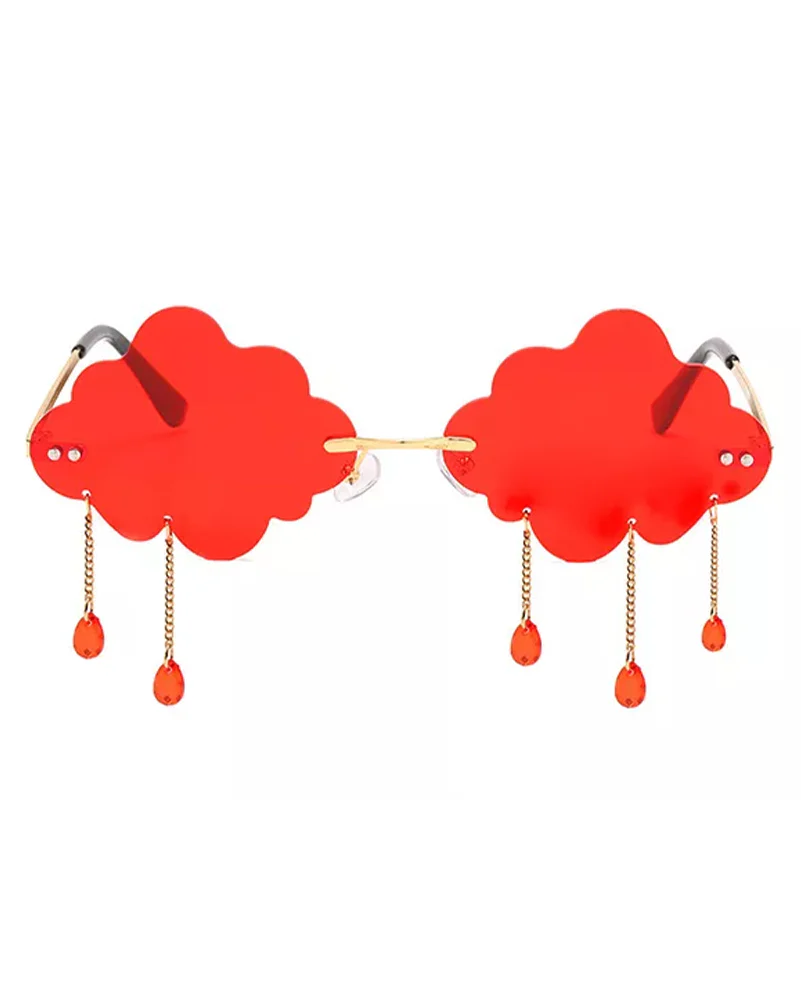 60s Red Festive Cloud Glasses - Image 2