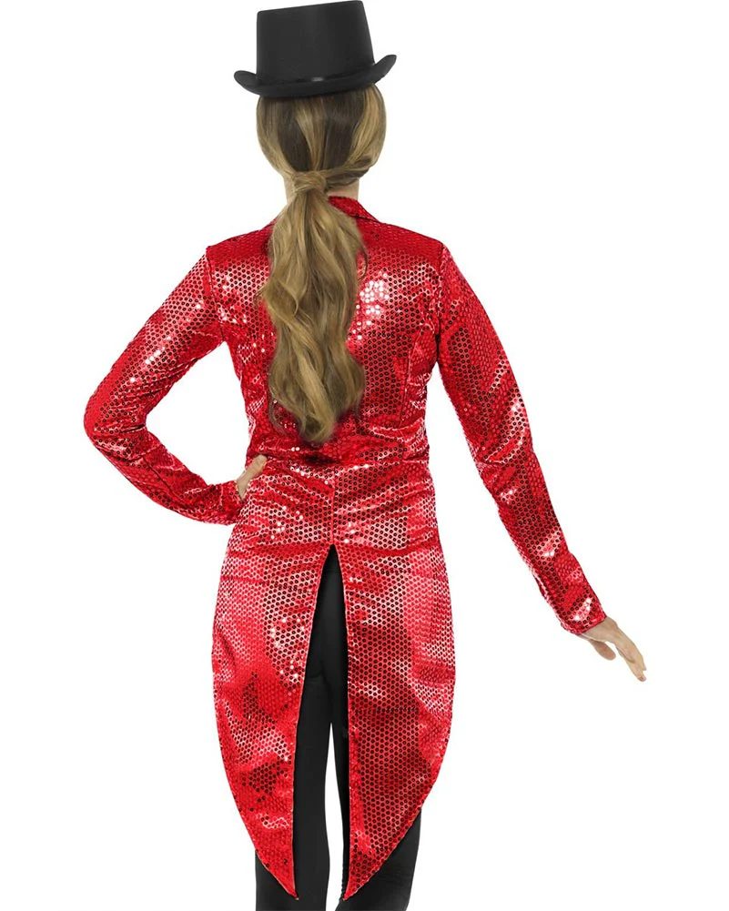 Red Sequin Womens Tailcoat - Image 2