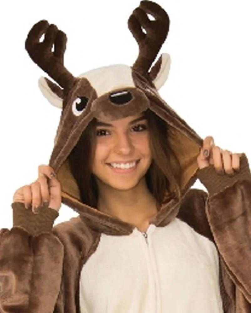 Reindeer Furry Onesie Adult Costume - Image 2