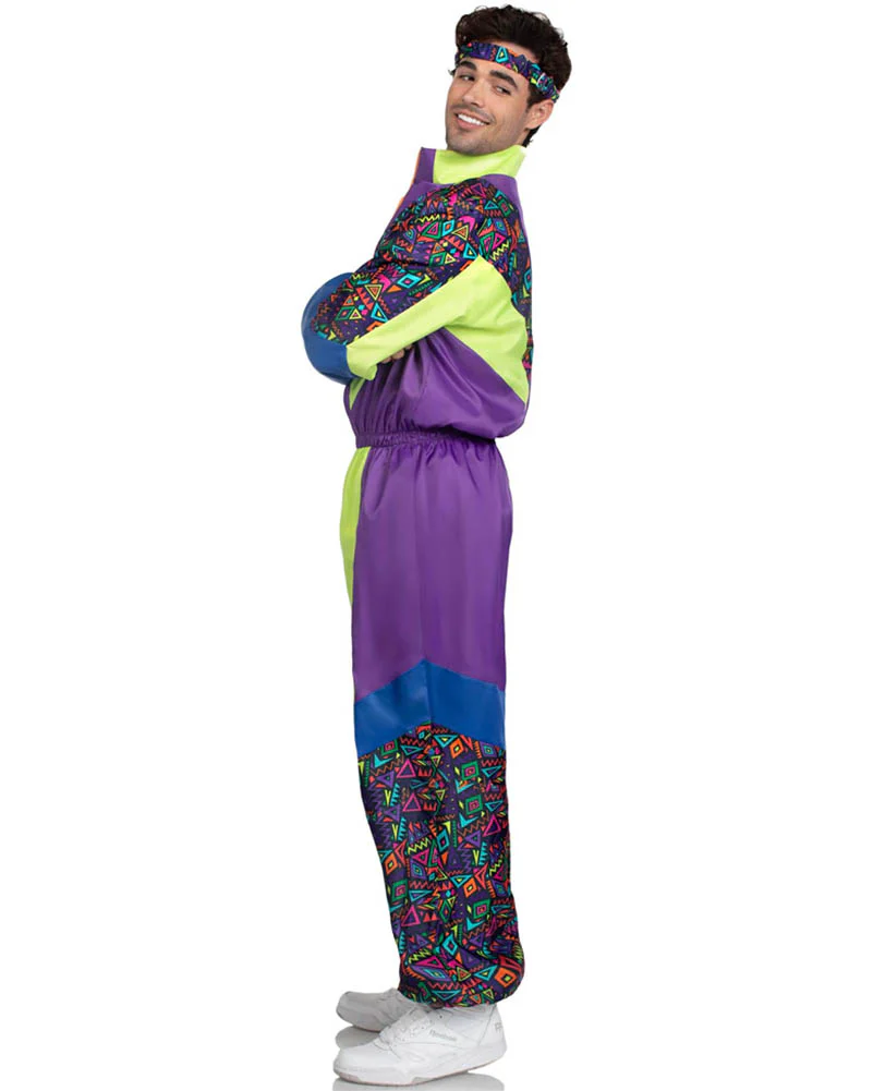 Retro 80s Tracksuit Mens Costume - Image 4