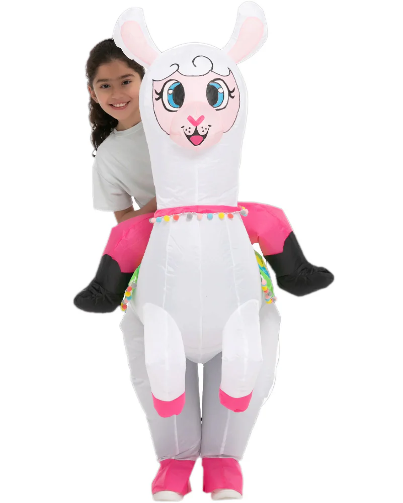 Ride On Alpaca Inflatable Girls Costume - Image 2