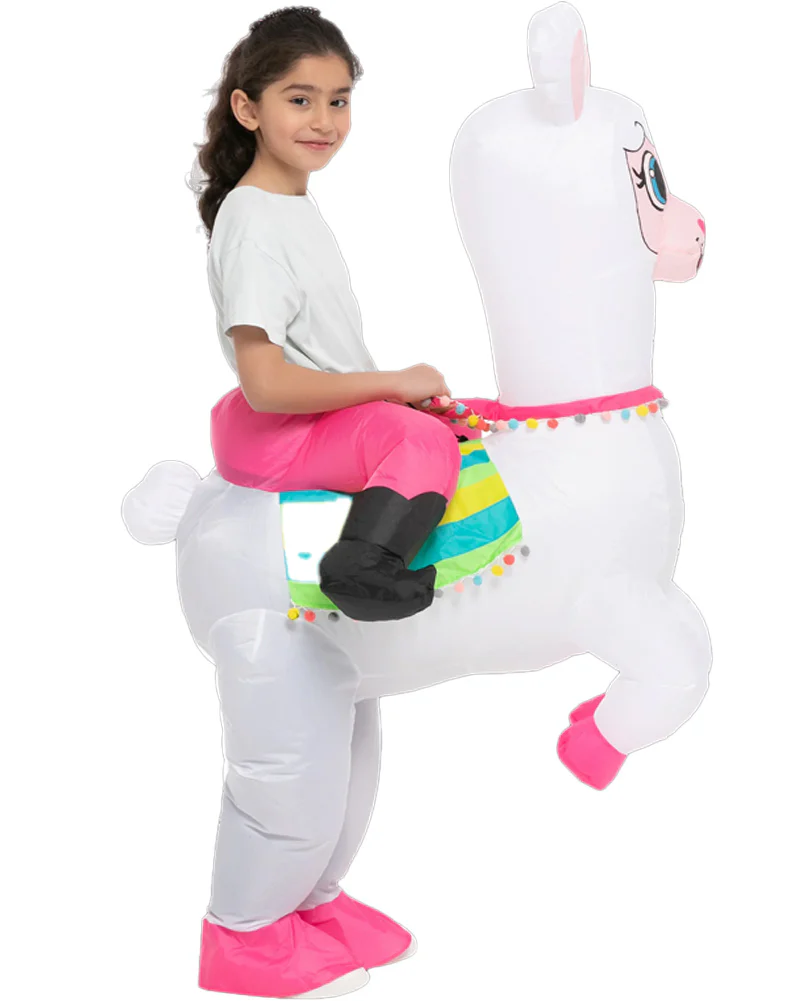 Ride On Alpaca Inflatable Girls Costume - Image 3