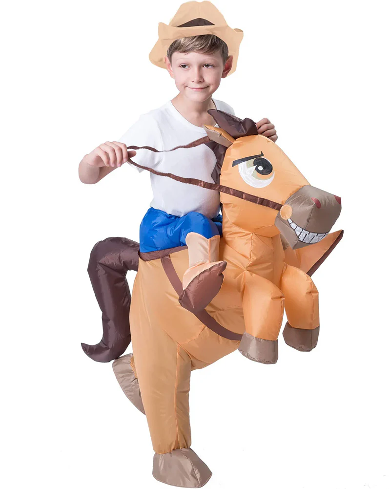 Ride On Western Cowboy Inflatable Boys Costume - Image 2
