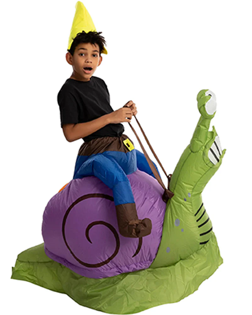 Riding A Snail Inflatable Kids Costume - Image 3