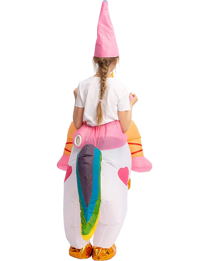 Riding A White Unicorn Inflatable Kids Book Week Costume - Image 3