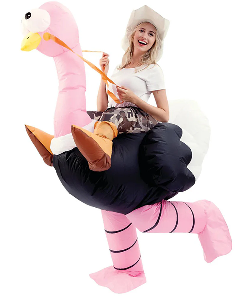 Riding An Ostrich Inflatable Adult Costume - Image 2