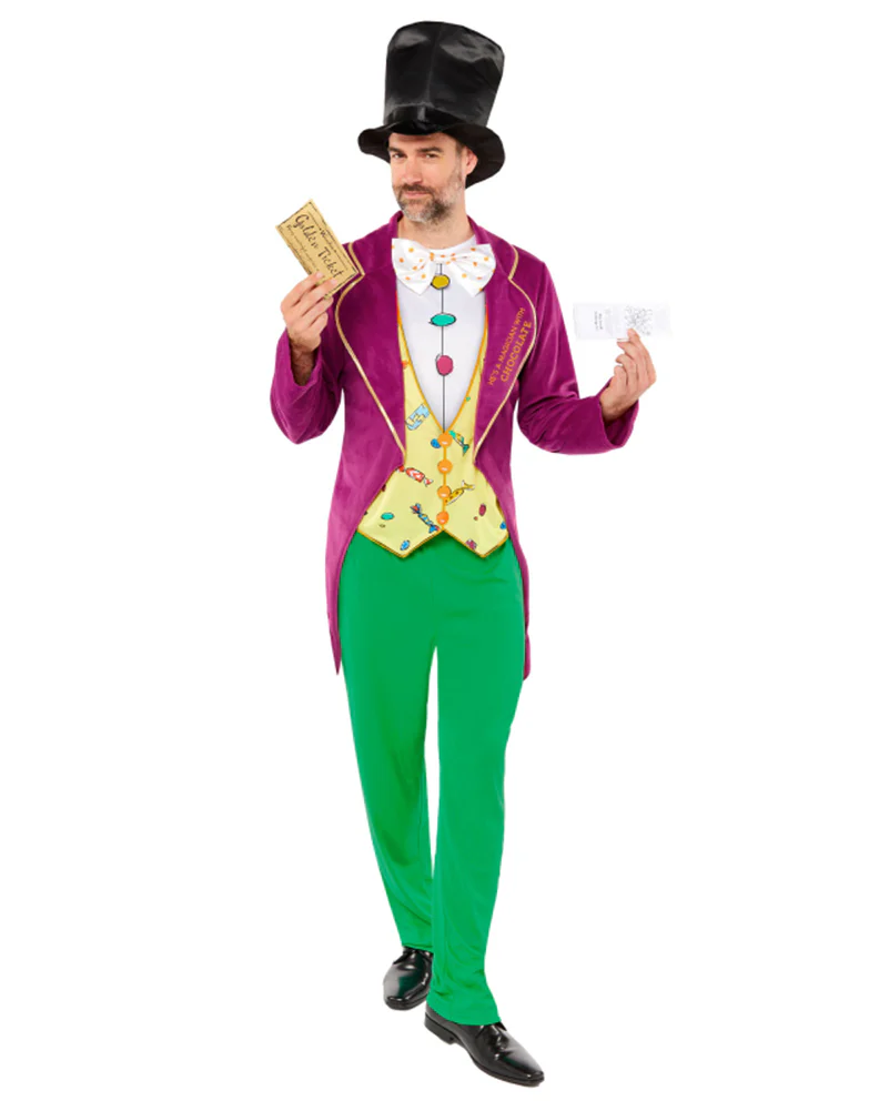 Roald Dahl Charlie and The Chocolate Factory Willy Wonka Mens Book Week Costume