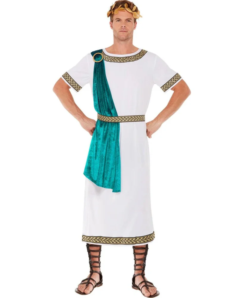 Roman Emperor Aqua Toga Deluxe Mens Costume - Image 2