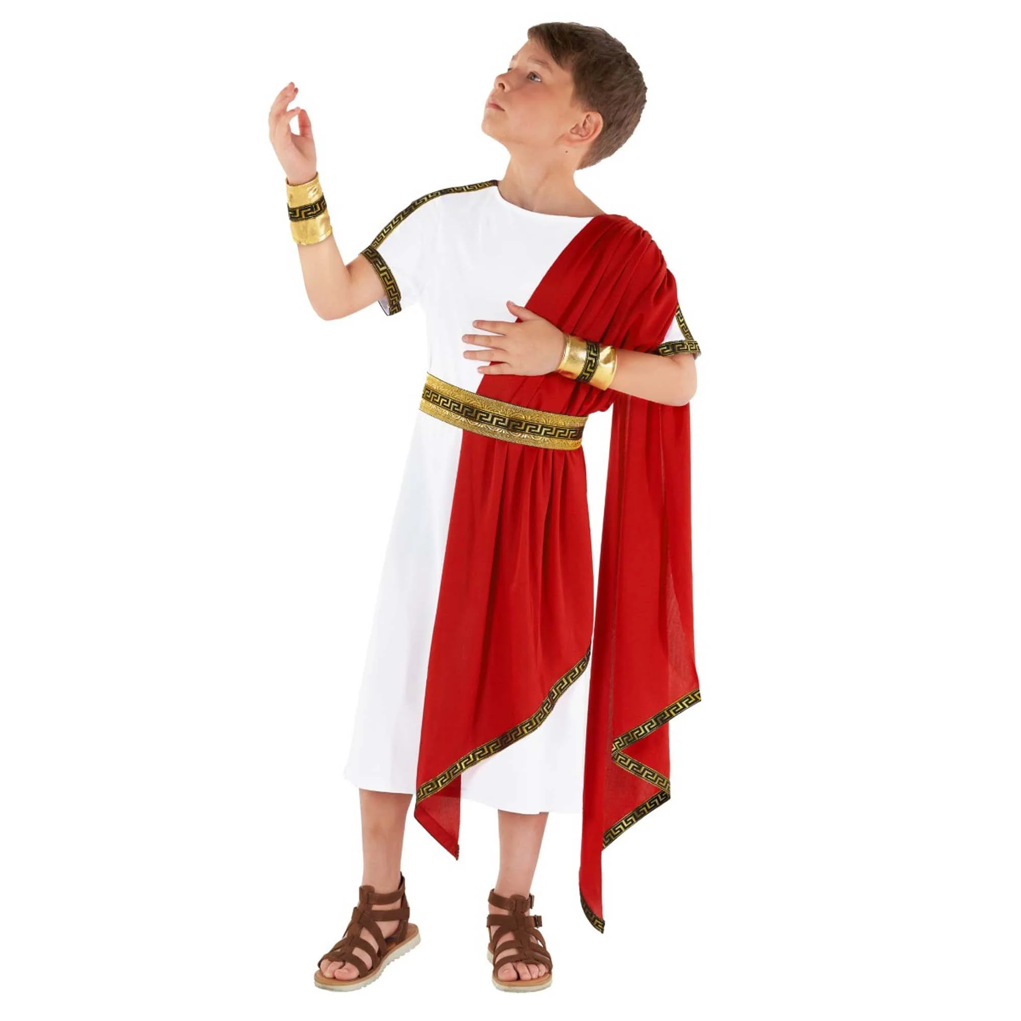 Roman Toga Red Boys Costume 4-6 Years