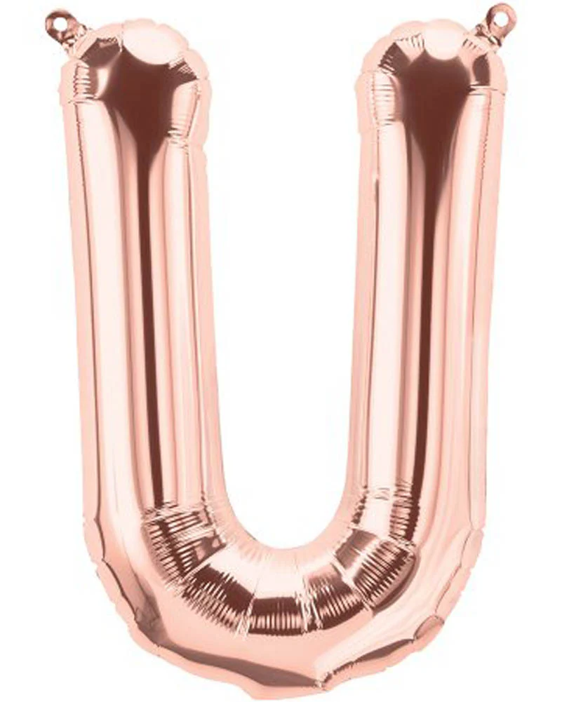 Rose Gold Letter U Foil Balloon