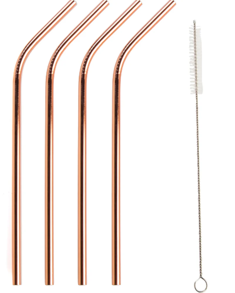 Rose Gold Metallic Straws Pack of 4 - Image 2