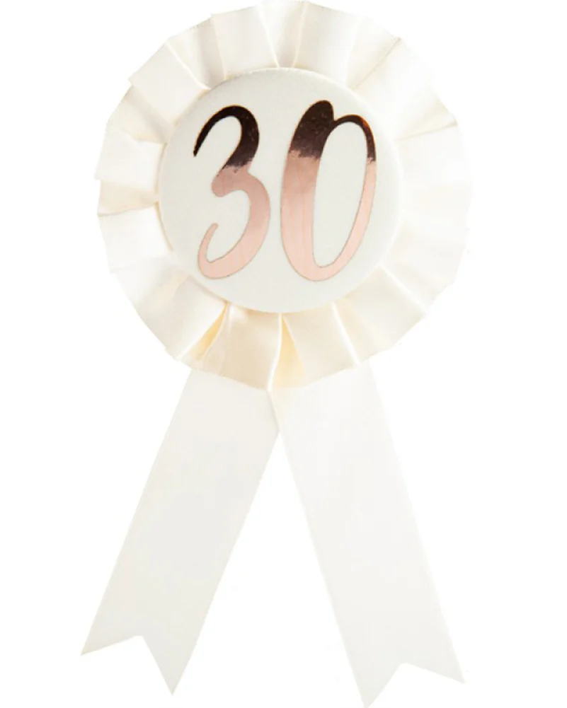 Rose Gold 30 Rosette Badge