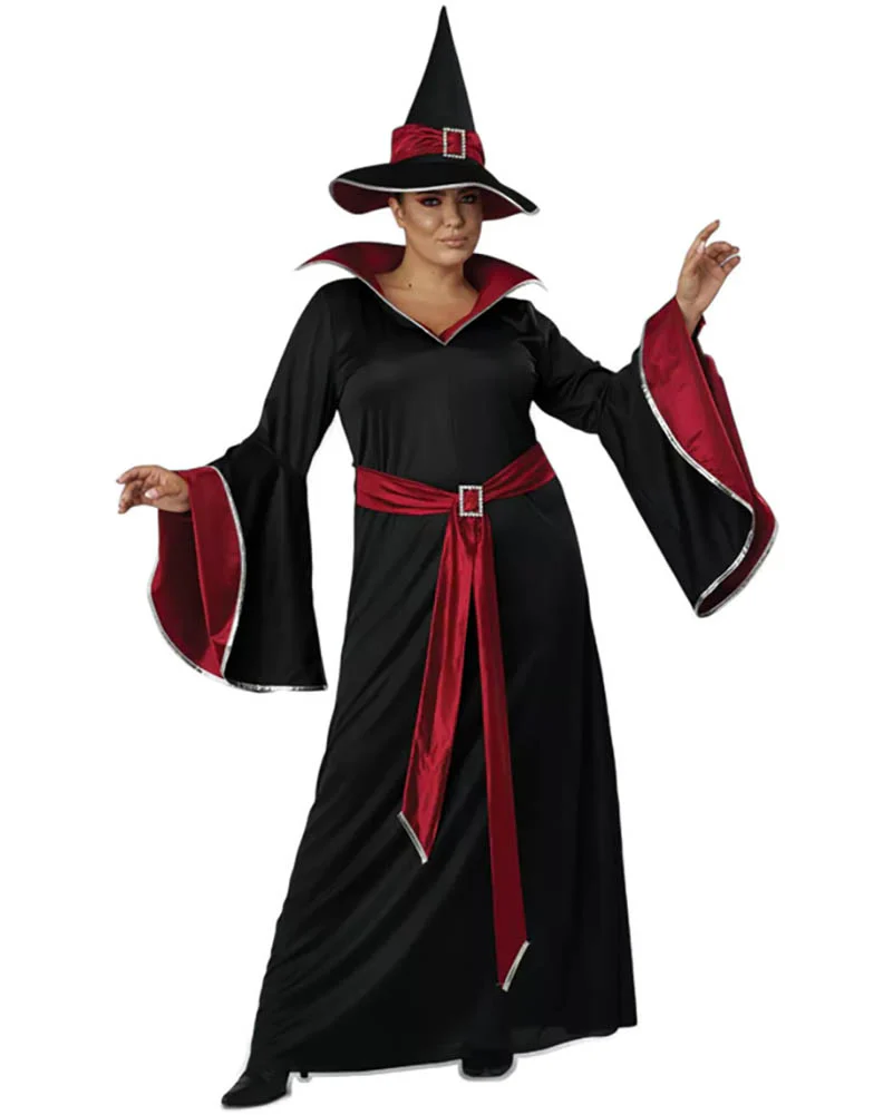 Ruby Red Glamour Witch Plus Size Womens Costume - Image 3
