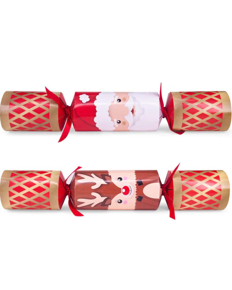 Santa and Reindeer Christmas Crackers Pack of 12 - Image 3
