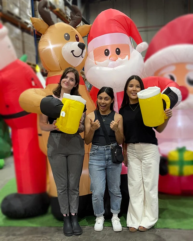 Santa and Reindeer Drinking Buddies Christmas Lawn Inflatable 2.4m - Image 4