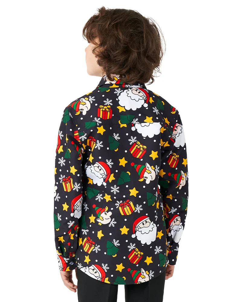 Santa Elves Black Boys Suitmeister Shirt - Image 4
