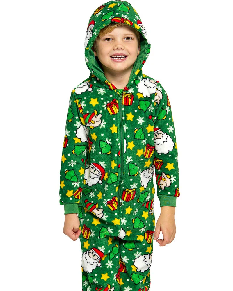 Santa Elves Green Kids Jumpsuit - Image 3