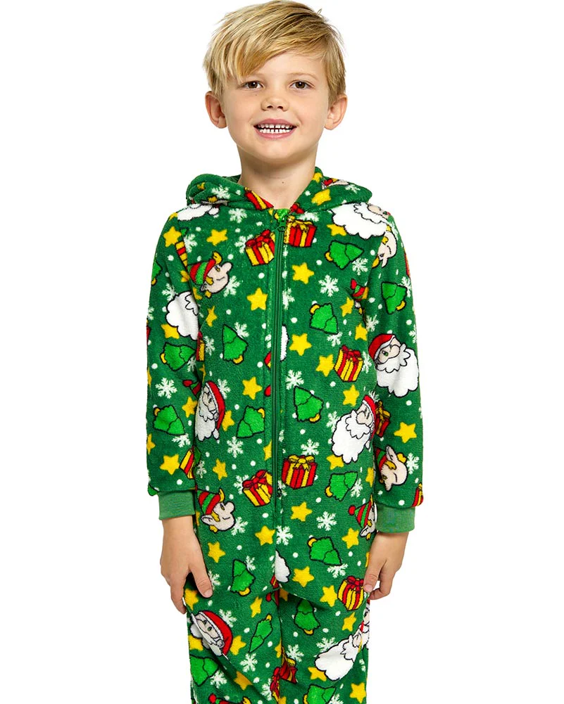 Santa Elves Green Kids Jumpsuit - Image 4