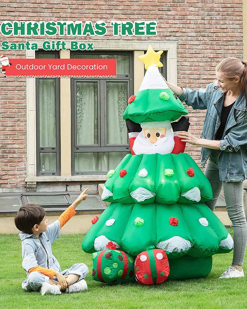 Santa in Tree with Up and Down function Christmas Inflatable 1.8m - Image 3