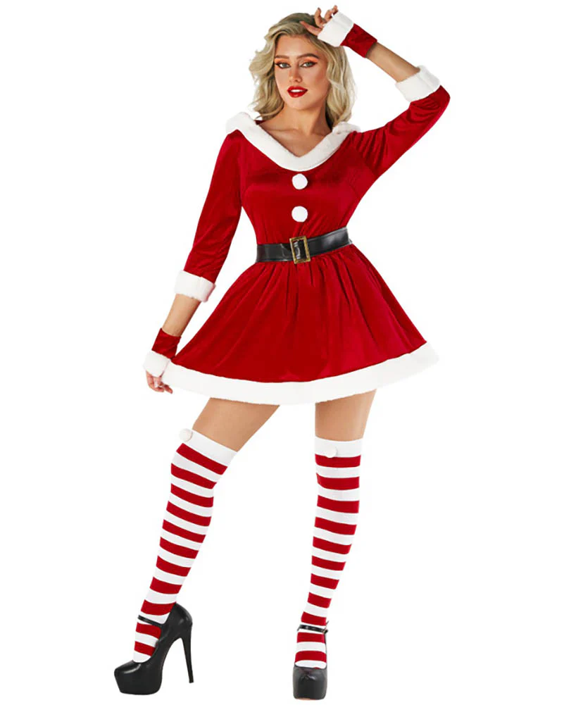Santa Short Dress Womens Costume - Image 6