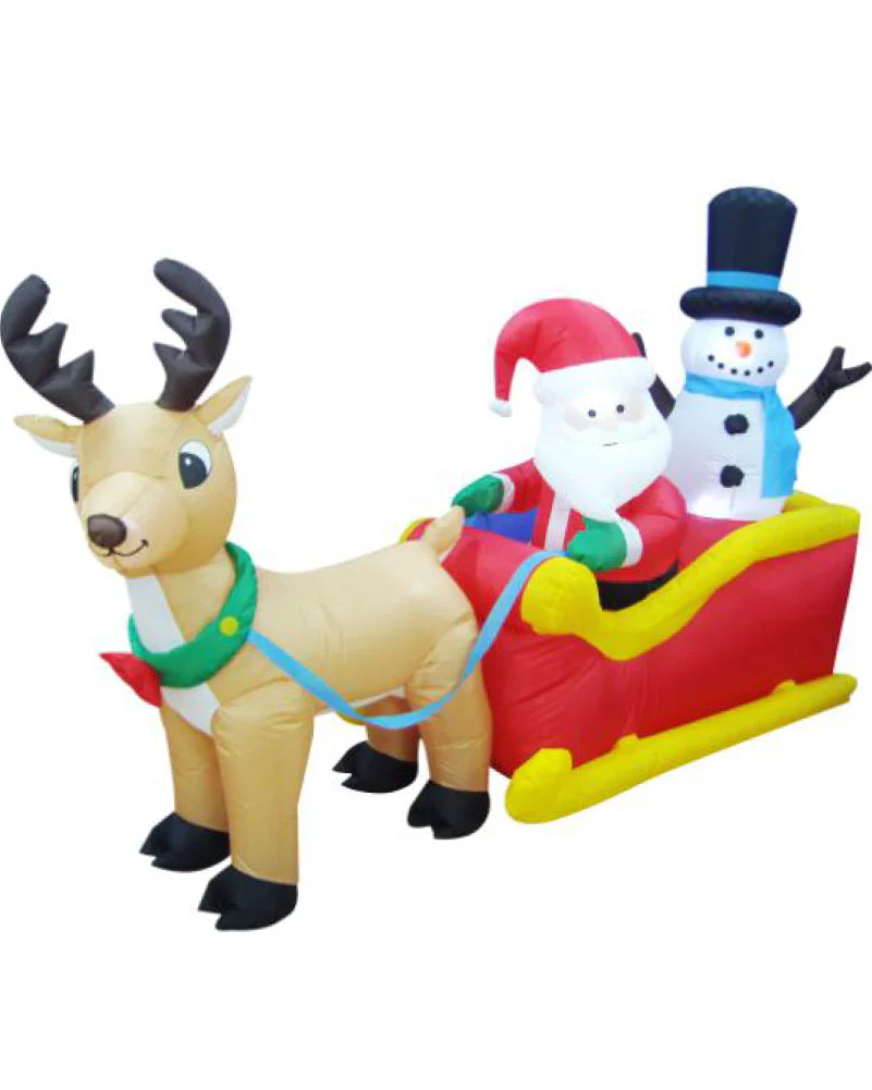Santa Sleigh Christmas Lawn Inflatable 2m - Image 2