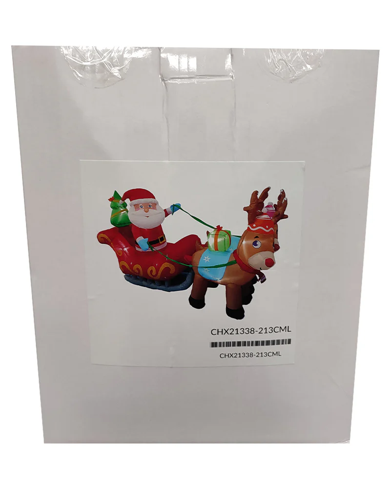 Santa with Deers Christmas Lawn Inflatable 1.8m - Image 4