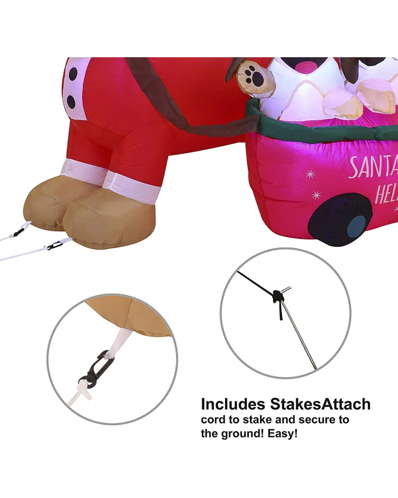 Santas Little Helper Puppies Christmas Lawn Inflatable 1.5m (US PLUG) - Image 4