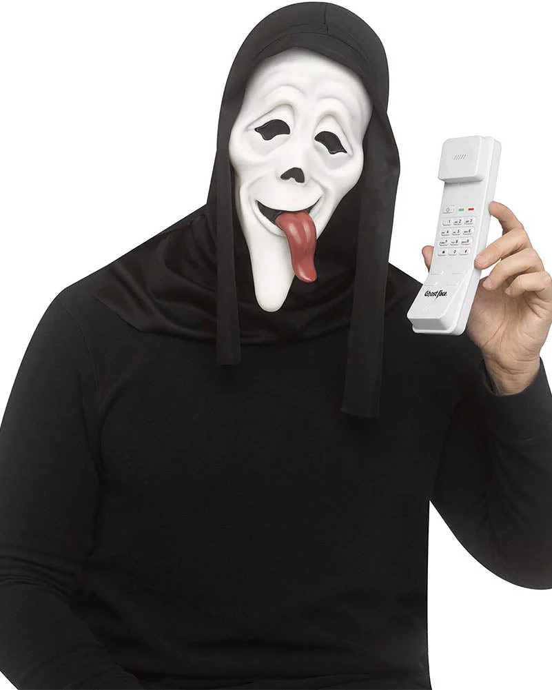 Scream Ghost Face Wassup! Mask And Phone Kit