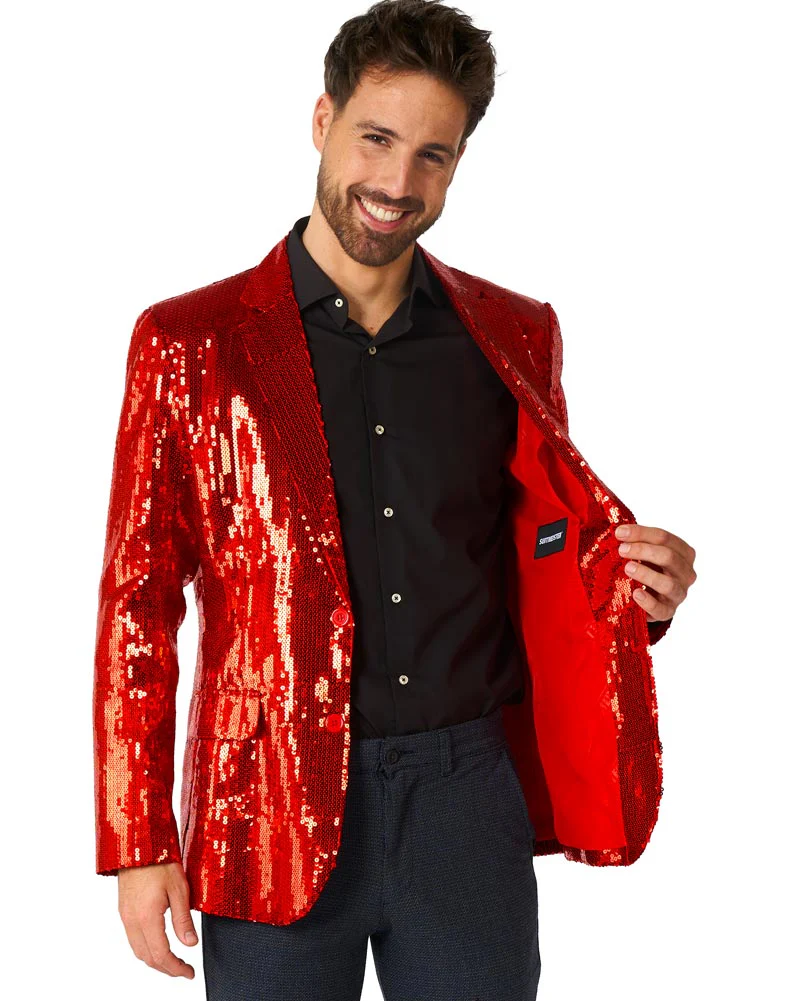 Sequins Red Mens Suitmeister Jacket - Image 2