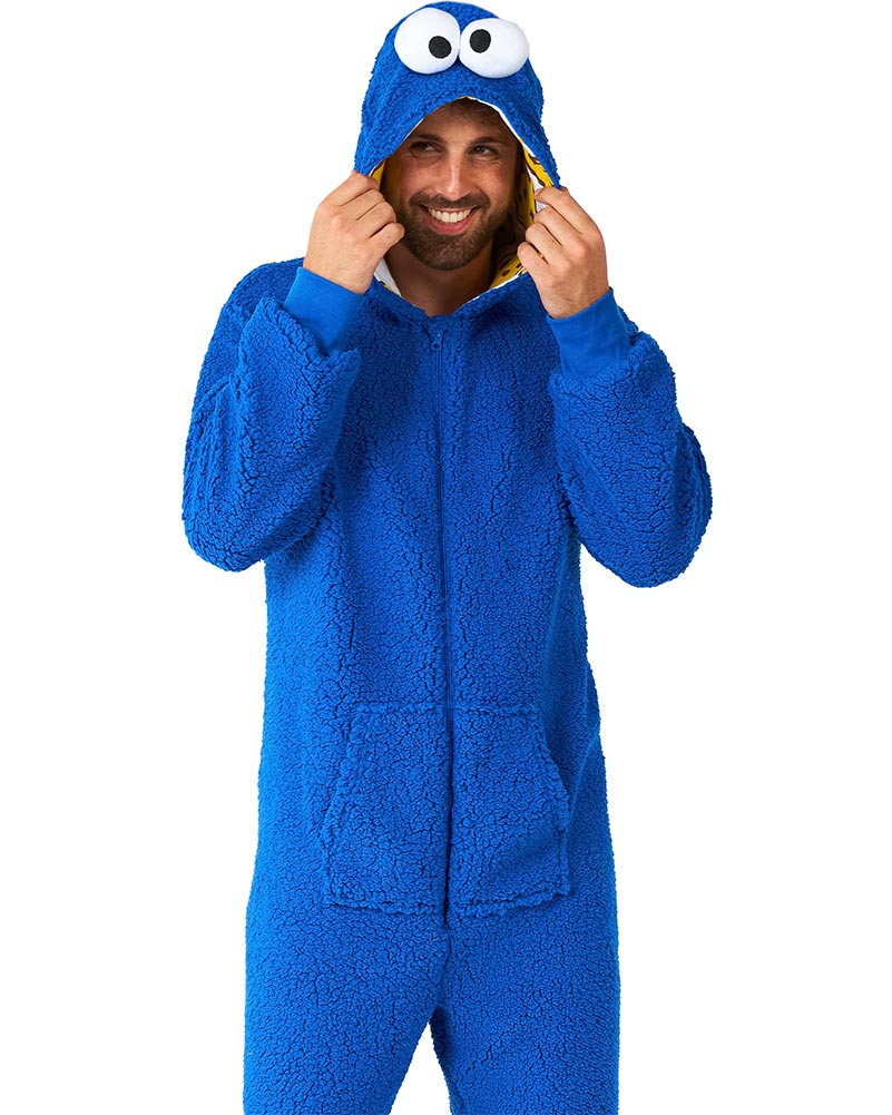 Sesame Street Cookie Monster Adults Opposuit Onesie - Image 2