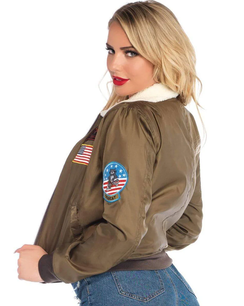 Top Gun Sexy Womens Deluxe Bomber Jacket - Image 2