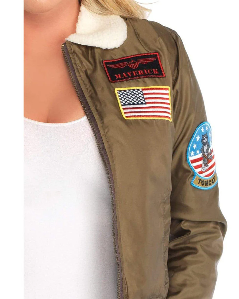 Top Gun Sexy Womens Deluxe Bomber Jacket - Image 4