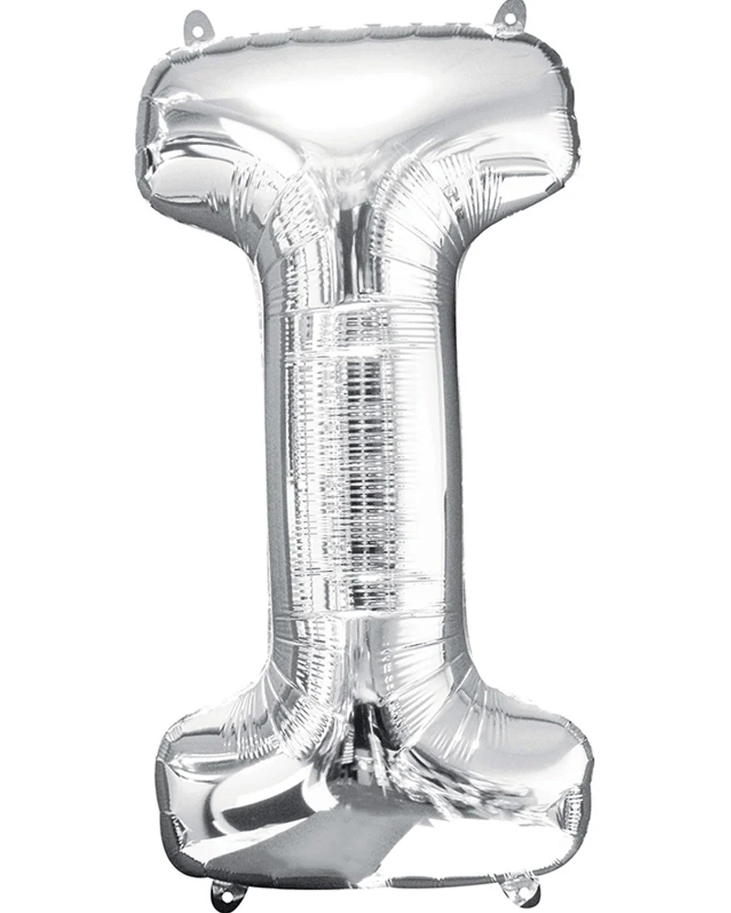 Silver 40cm Letter I Balloon
