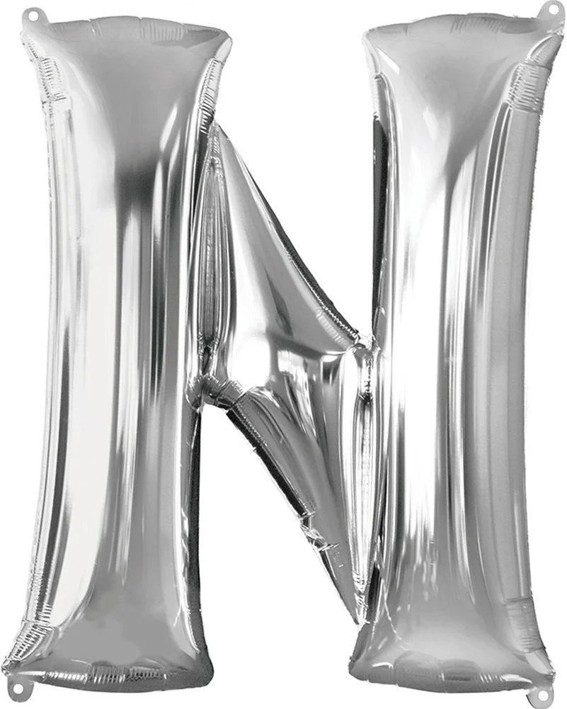 Silver 40cm Letter N Balloon