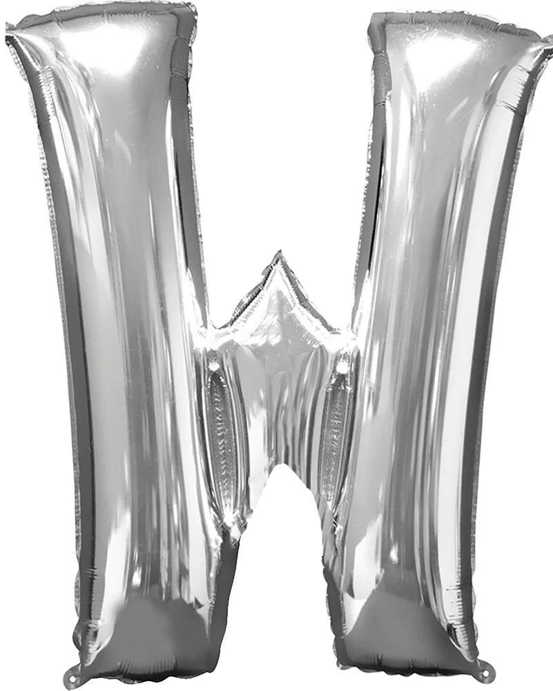 Silver 40cm Letter W Balloon