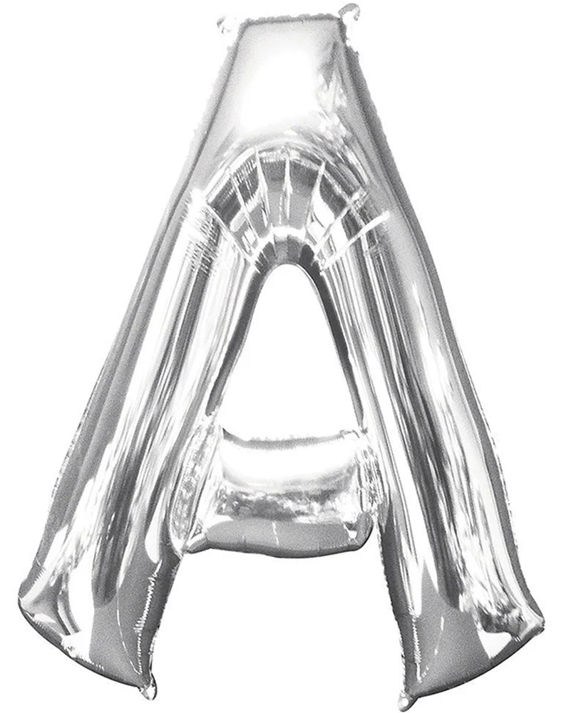 Silver 86cm Letter A Supershape Foil Balloon