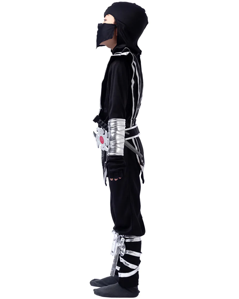 Silver Ninja Complete Kids Costume - Image 4