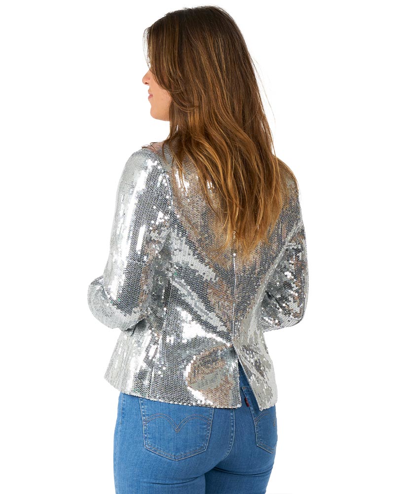 Silver Sequins Womens Suitmeister Jacket - Image 2