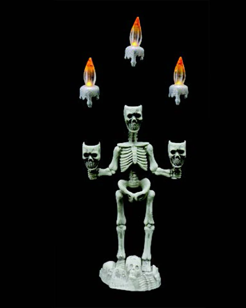 Skeleton Candelabra with Light Up Candles - Image 2