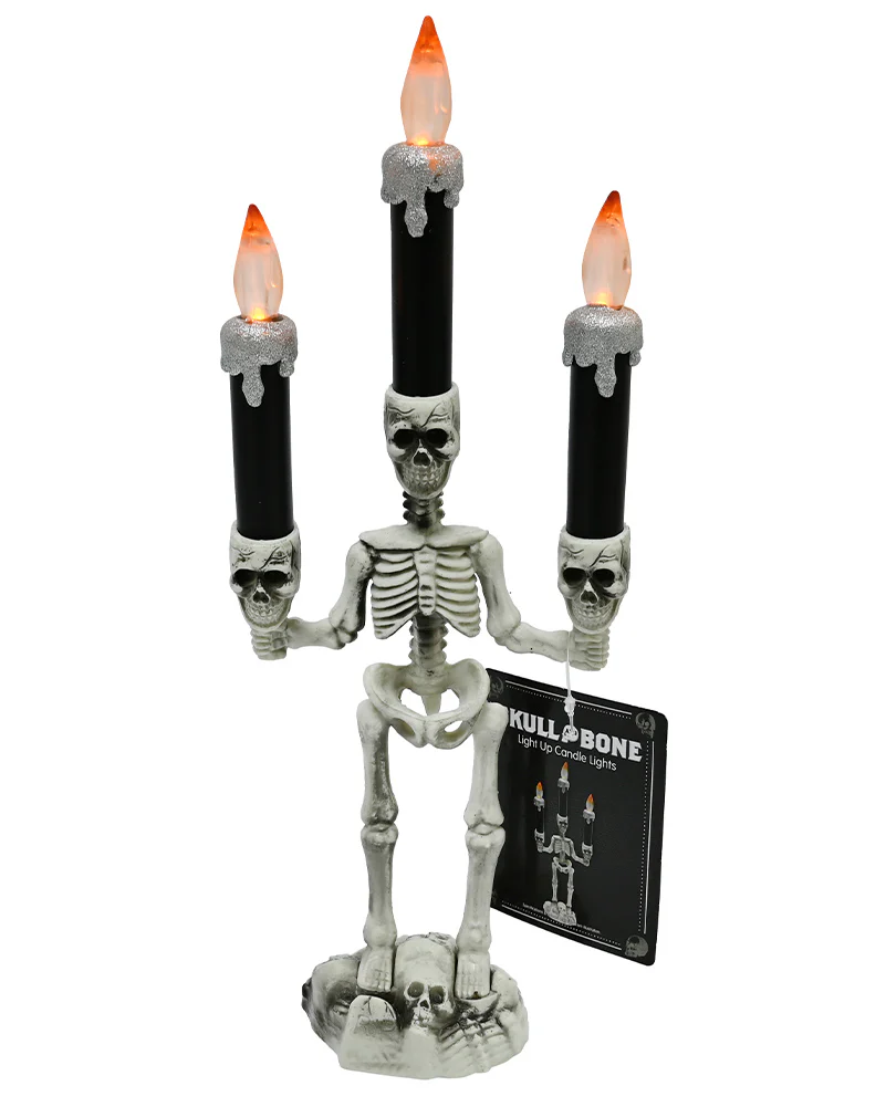 Skeleton Candelabra with Light Up Candles - Image 3