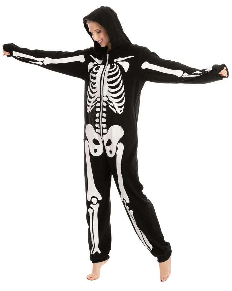 Skeleton Onesie Adults Costume - Image 2