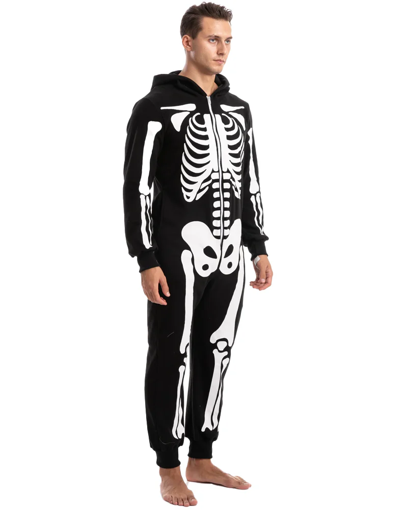 Skeleton Onesie Adults Costume - Image 3