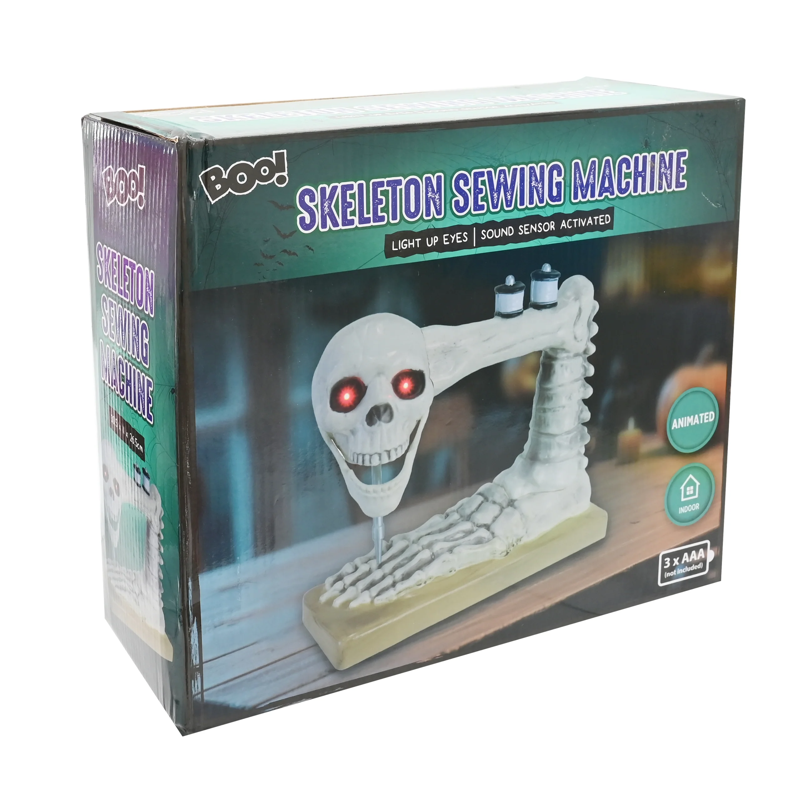 Skeleton Sewing Machine Animated Decoration 27cm - Image 2