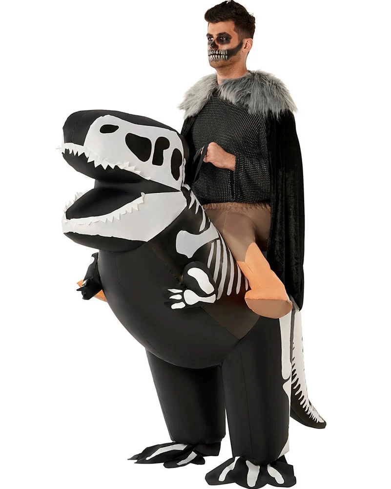Skeleton T Rex Ride On Inflatable Adult Costume - Image 3