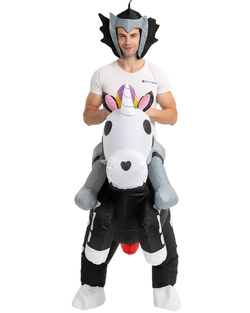 Skeleton Unicorn Ride On Inflatable Adults Costume - Image 3