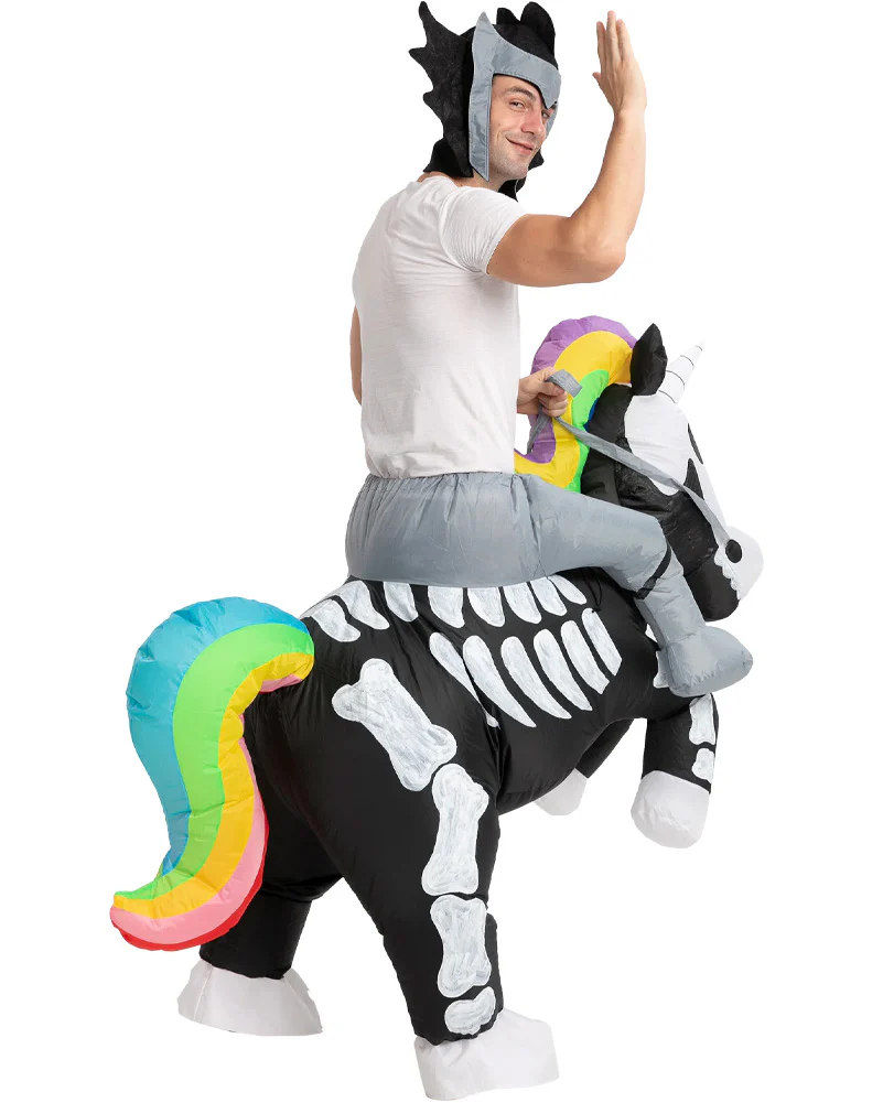 Skeleton Unicorn Ride On Inflatable Adults Costume - Image 5