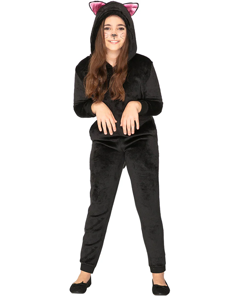 Slinky Black Cat Cosy Deluxe Kids Book Week Costume - Image 2