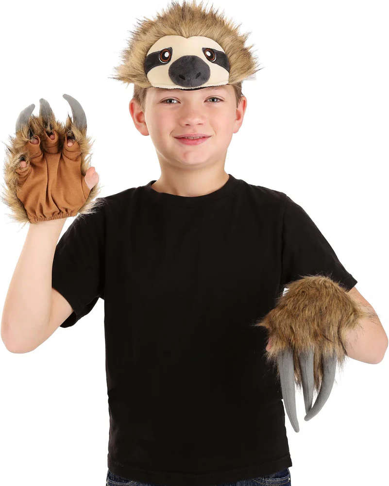 Sloth Plush Headband and Paws Deluxe Set - Image 2